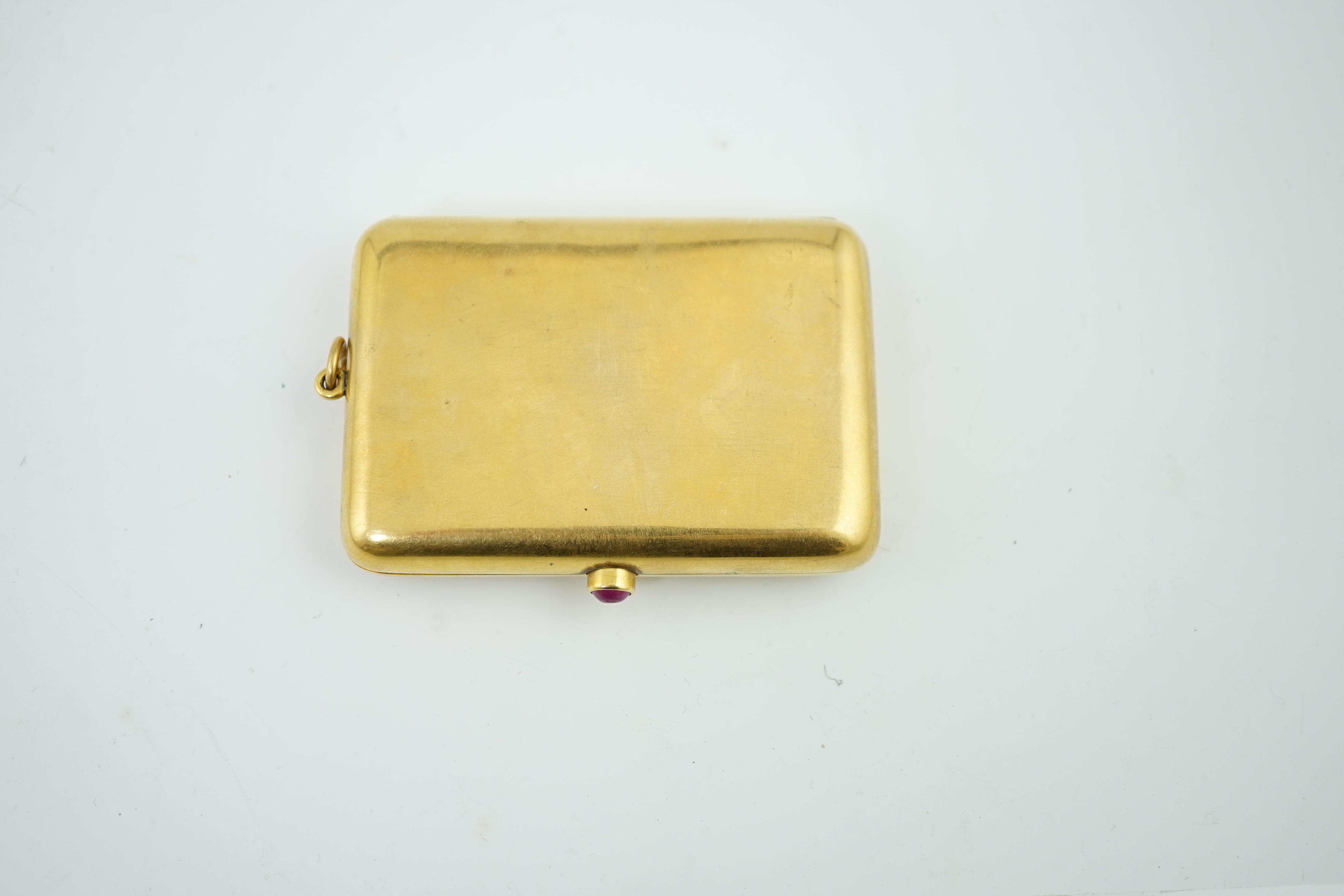 An early to mid 20th century continental 18k gold combination purse and compact